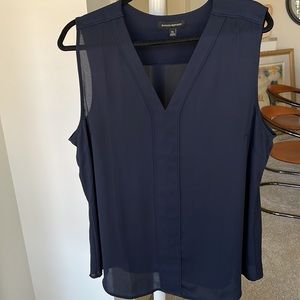 Navy Banana Republic Sleeveless V neck Top